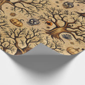Vintage Haunted Trees & Pumpkin Lanterns Pattern ラッピングペーパー (角)