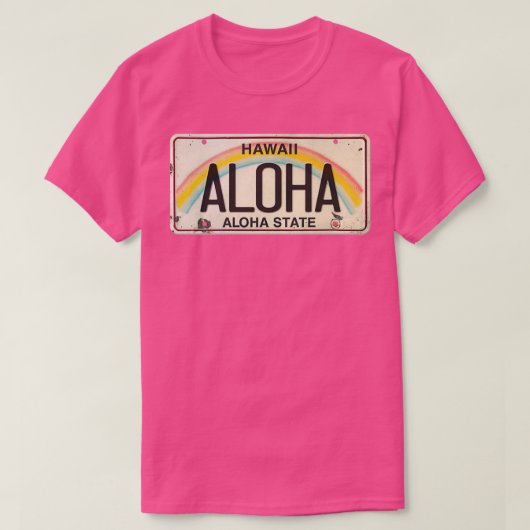 Vintage Hawaii License Plate Aloha Tシャツ (デザイン正面)