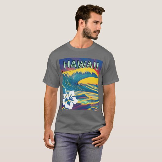 VINTAGE HAWAII SURFING LABEL 5 Tシャツ (正面フル)