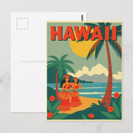 Vintage Hawaii Travel ポストカード (正面/裏面)