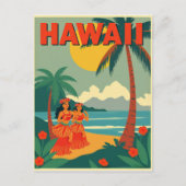 Vintage Hawaii Travel ポストカード (正面)