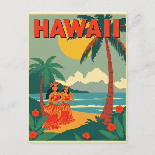 Vintage Hawaii Travel ポストカード (正面)