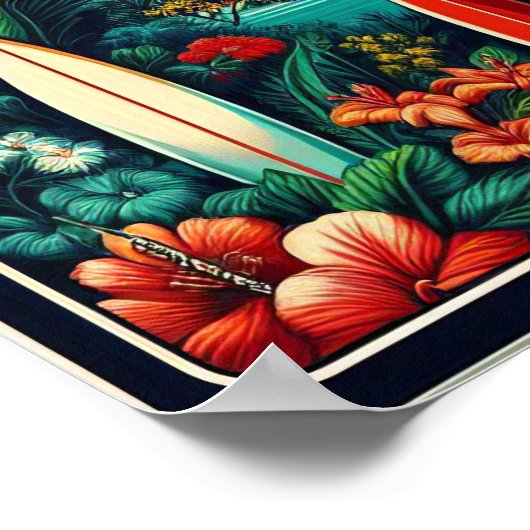 Vintage Hawaii Travel Poster ポスター (角)