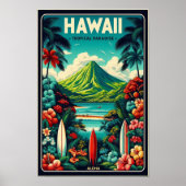 Vintage Hawaii Travel Poster ポスター (正面)