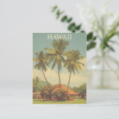 Vintage Hawaii Tropical Beach Travel ポストカード (スタンド正面)