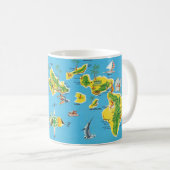 Vintage Hawaiian Islands Map Mug コーヒーマグカップ (正面右)