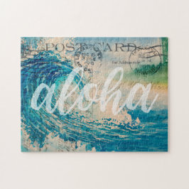 Vintage Hawaiian Wave Postcard ジグソーパズル