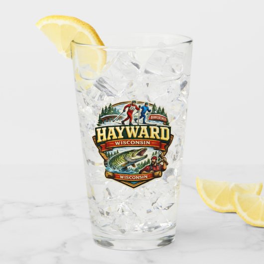 Vintage Hayward Wisconsin Birkebeiner Skiing タンブラーグラス (アイス正面)