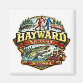 Vintage Hayward Wisconsin Birkebeiner Skiing マグネット (正面)