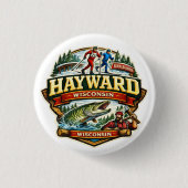 Vintage Hayward Wisconsin Birkebeiner Skiing 缶バッジ (正面)