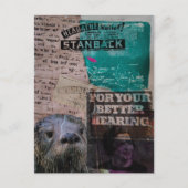 Vintage Headache Relief and Hearing with otter ポストカード (正面)