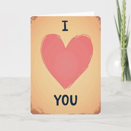 Vintage Heart I Love You Card カード (正面)