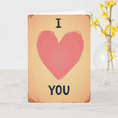 Vintage Heart I Love You Card カード (黄色い花)