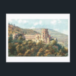 Vintage Heidelberg Castle  ポストカード<br><div class="desc">This postcard is a reproduction of a vintage travel postcard showing the castle (schloss) in Heidelberg.</div>