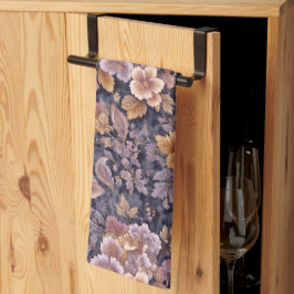 Vintage Heirloom Petals purple floral キッチンタオル