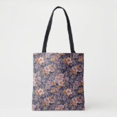 Vintage Heirloom Petals purple floral トートバッグ (正面)