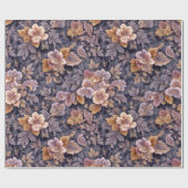 Vintage Heirloom Petals purple floral ラッピングペーパー (フラット)
