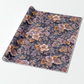 Vintage Heirloom Petals purple floral ラッピングペーパー (アンロールド)