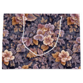 Vintage Heirloom Petals purple floral ラージペーパーバッグ (正面)