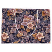Vintage Heirloom Petals purple floral ラージペーパーバッグ (裏面)