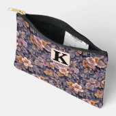 Vintage Heirloom Petals purple floral monogram アクセサリーポーチ (見開き)