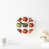 Vintage Heirloom Tomato Variety Botanical Grid ラウンド壁時計 (ホーム)
