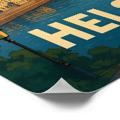 Vintage Helsinki Finland Travel Poster ポスター (角)