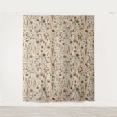 Vintage Herbarium Pressed Flower Botanical タペストリー (正面)