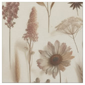 Vintage Herbarium Pressed Flower Botanical Fabric ファブリック (クローズアップ)