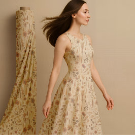 Vintage Herbarium Pressed Flower Botanical Fabric ファブリック