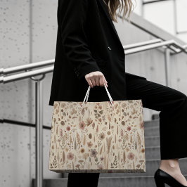 Vintage Herbarium Pressed Flower Botanical Gift  ワインギフトバッグ