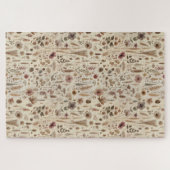 Vintage Herbarium Pressed Flower Botanical Puzzle ジグソーパズル (横)