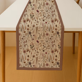 Vintage Herbarium Pressed Flower Botanical Table  ミディアムテーブルランナー