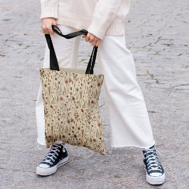 Vintage Herbarium Pressed Flower Botanical Tote Ba トートバッグ