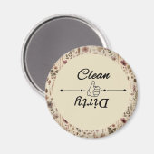 Vintage Herbarium Pressed Flower Dishwasher マグネット (正面/裏面)