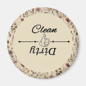 Vintage Herbarium Pressed Flower Dishwasher マグネット (正面)