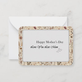 Vintage Herbarium Pressed Flower Flat Note Card ノートカード