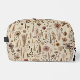 Vintage Herbarium Pressed Flower Print Cut Sew Bag ドップキット