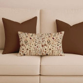 Vintage Herbarium Pressed Flower Throw Pillow クッション