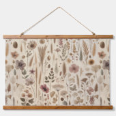 Vintage Herbarium Pressed Flower Wood Tapestry 吊り下げ型タペストリー (正面)