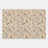 Vintage Herbarium Pressed Flower Wrapping Bundle ラッピングペーパーシート (正面2)