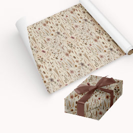 Vintage Herbarium Pressed Flower Wrapping Bundle ラッピングペーパーシート