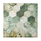Vintage Hexagon Botanical Patchwork タイル (正面)