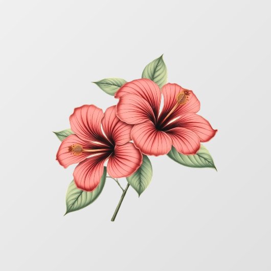 Vintage Hibiscus ウィンドウサイン (シート)