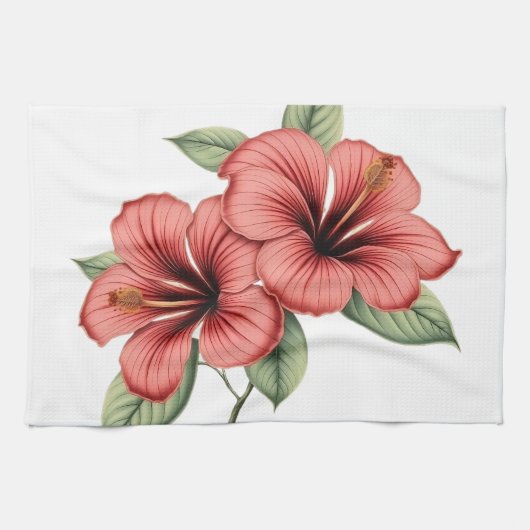 Vintage Hibiscus キッチンタオル (横)