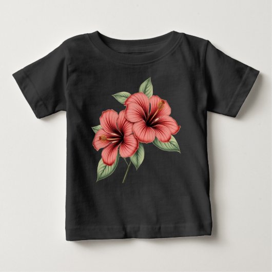 Vintage hibiscus ベビーTシャツ (正面)