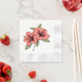 Vintage Hibiscus 縁ありカクテルナプキン (インサイチュ)