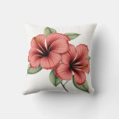Vintage Hibiscus throw pillow クッション (裏面)