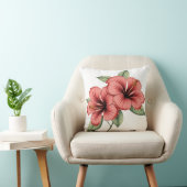 Vintage Hibiscus throw pillow クッション (椅子)