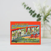 Vintage Highlands NC Holiday Postcard シーズンポストカード (スタンド正面)